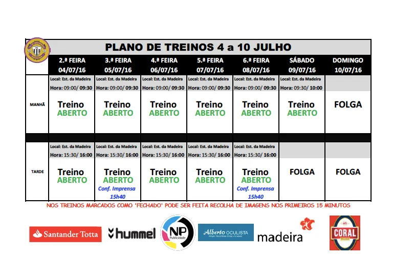 plano treinos semana de 4 a 10